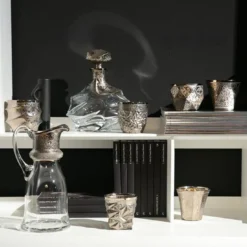 Set di sei bicchieri Capriccio in platino
