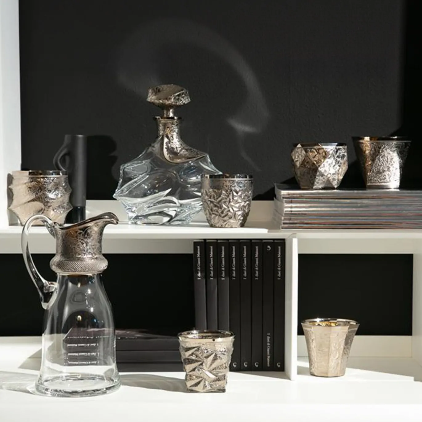 Set di sei bicchieri Capriccio in platino