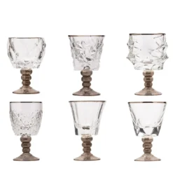 Set di sei calici assortiti Capriccio in platino