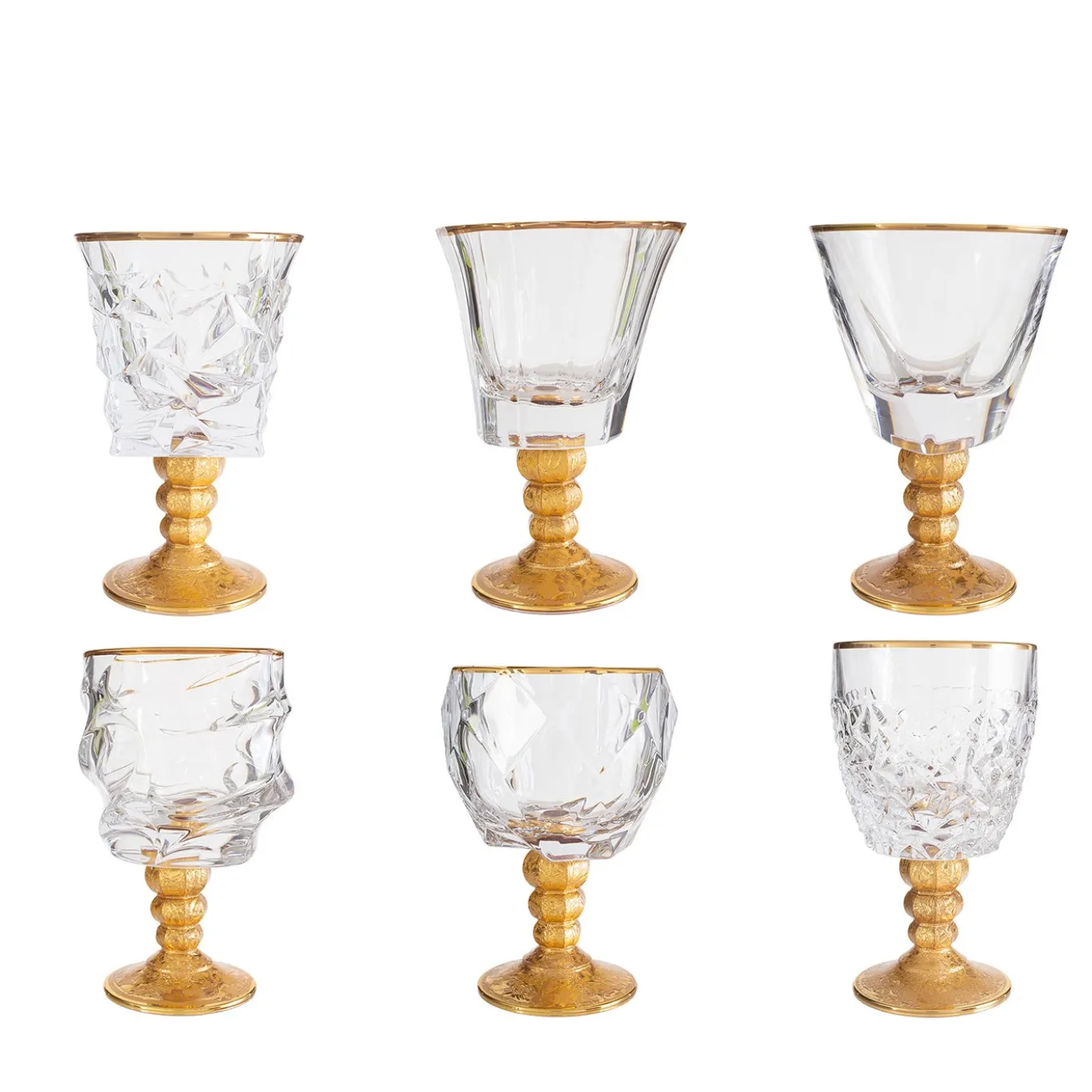 Set di sei calici dorati Capriccio