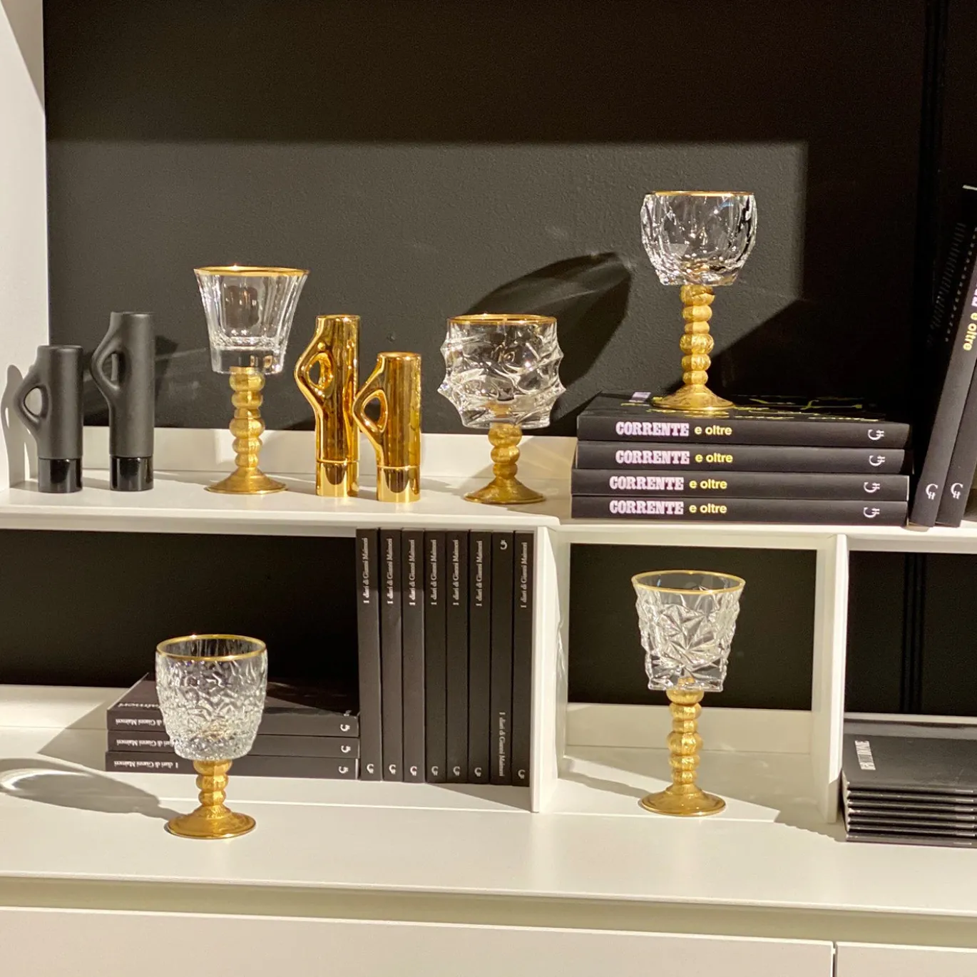 Set di sei calici dorati Capriccio
