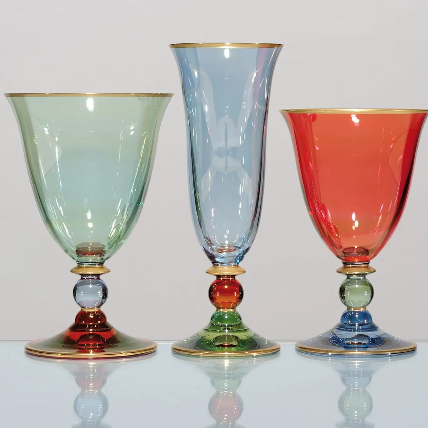 Set di sei calici grandi Arlecchino