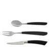 Set di sei forchette, coltelli e cucchiai per dolci in corno