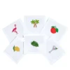 Set di sei tovagliette per bevande ricamate a mano Flamingo & Co