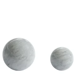 Set di 2 sfere fermacarte in marmo grigio Bardiglio