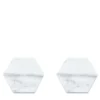 Set di 6 sottobicchieri bianchi esagonali in marmo bianco