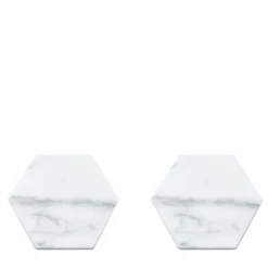 Set di 6 sottobicchieri bianchi esagonali in marmo bianco