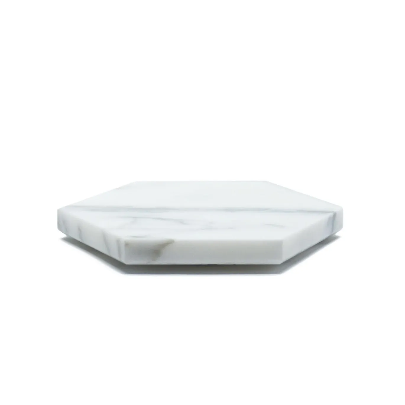Set di 6 sottobicchieri bianchi esagonali in marmo bianco
