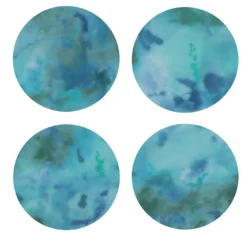 Set di 8 sottobicchieri blu screziati Dafne