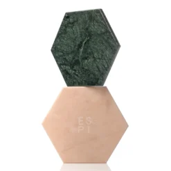 Set di 2 sottobicchieri Convivio in marmo verde del Guatemala