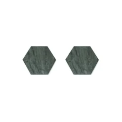 Set di 6 sottobicchieri esagonali in marmo verde