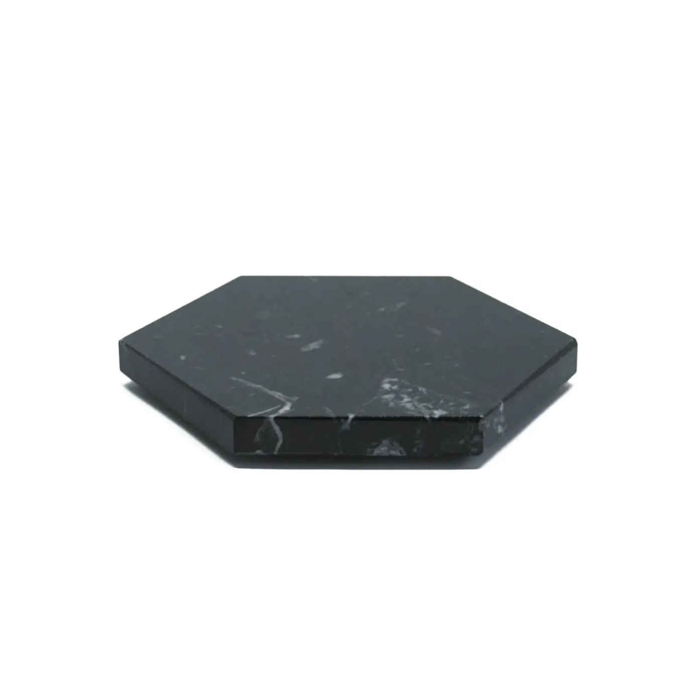 Set di 6 sottobicchieri esagonali in marmo nero
