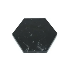 Set di 6 sottobicchieri esagonali in marmo nero