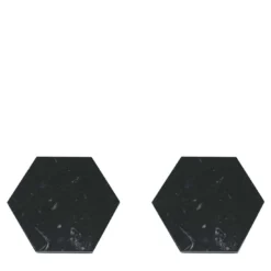 Set di 6 sottobicchieri esagonali in marmo nero