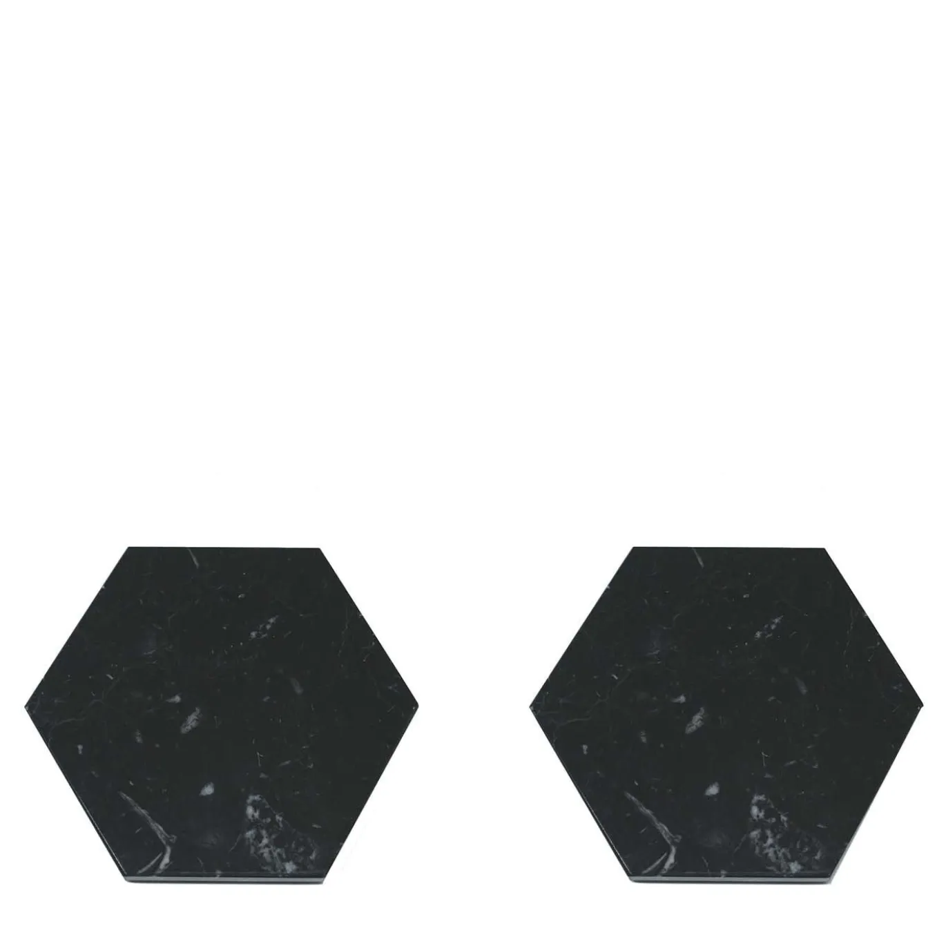 Set di 6 sottobicchieri esagonali in marmo nero