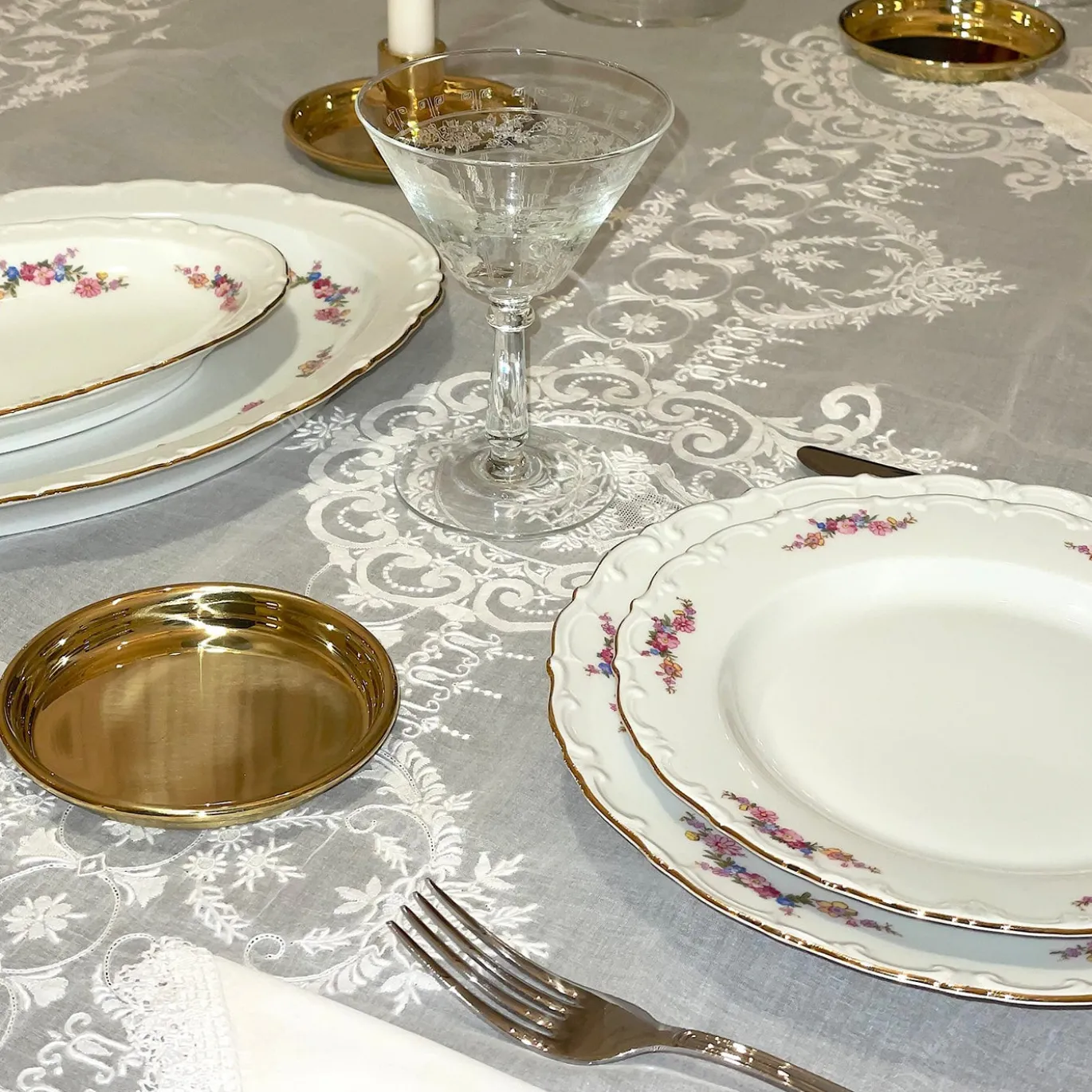 Set di 2 sottobicchieri in ottone lucidato