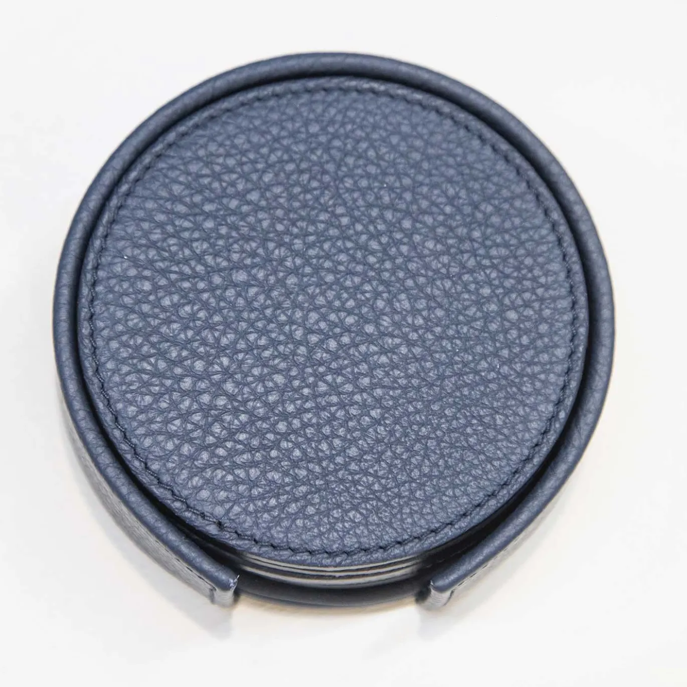 Set di 6 sottobicchieri in pelle blu reale
