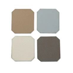 Set di 6 sottobicchieri in pelle bianca Mystica Soft Suite Del Monte