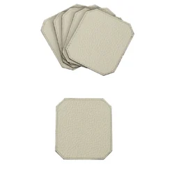 Set di 6 sottobicchieri in pelle bianca Mystica Soft Suite Del Monte