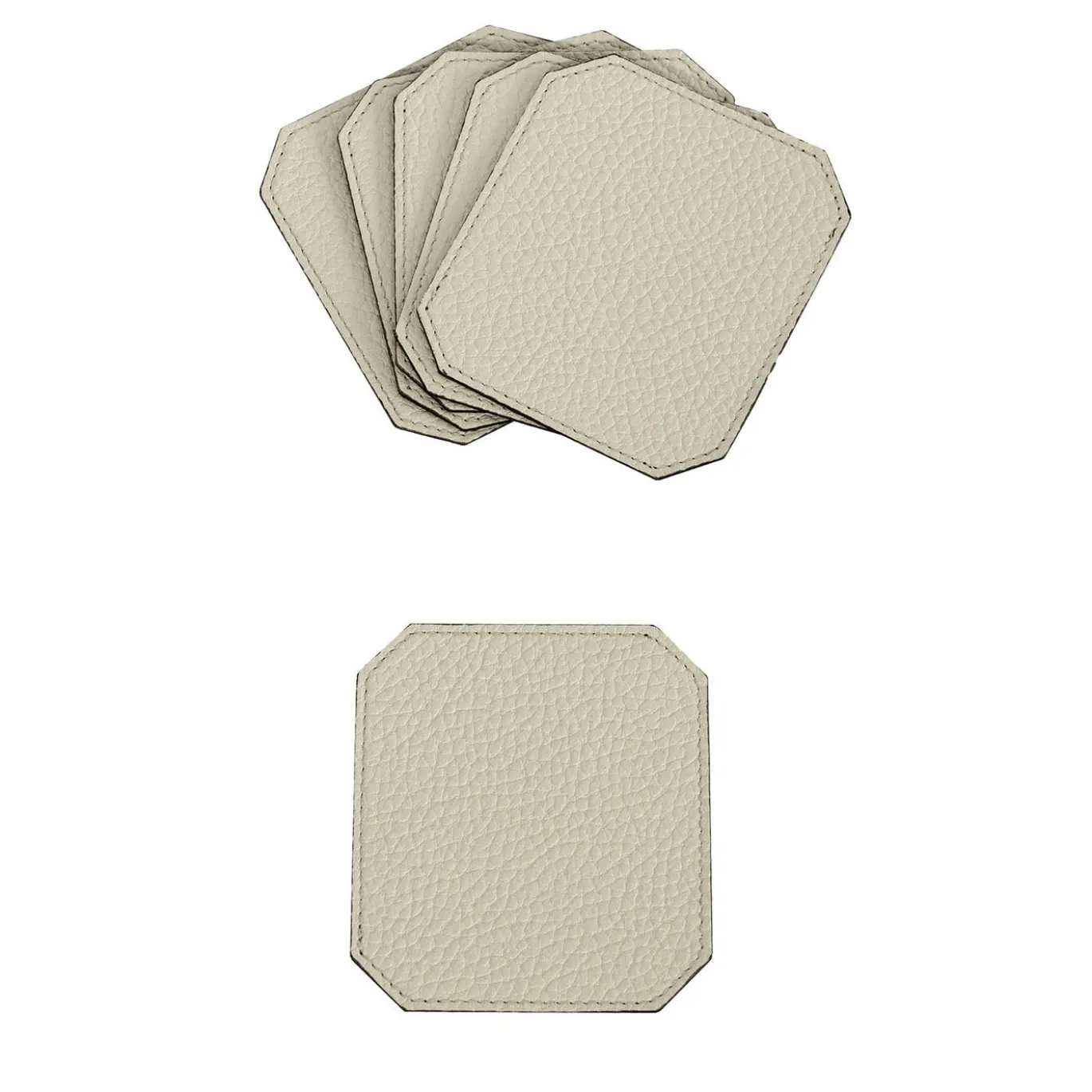 Set di 6 sottobicchieri in pelle bianca Mystica Soft Suite Del Monte