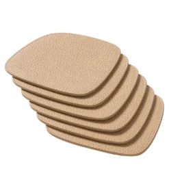 Set di 6 sottobicchieri in pelle beige Maris di Kelly Wearstler