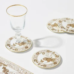 Set di 4 Sottobicchieri Oriente Italiano Aurum
