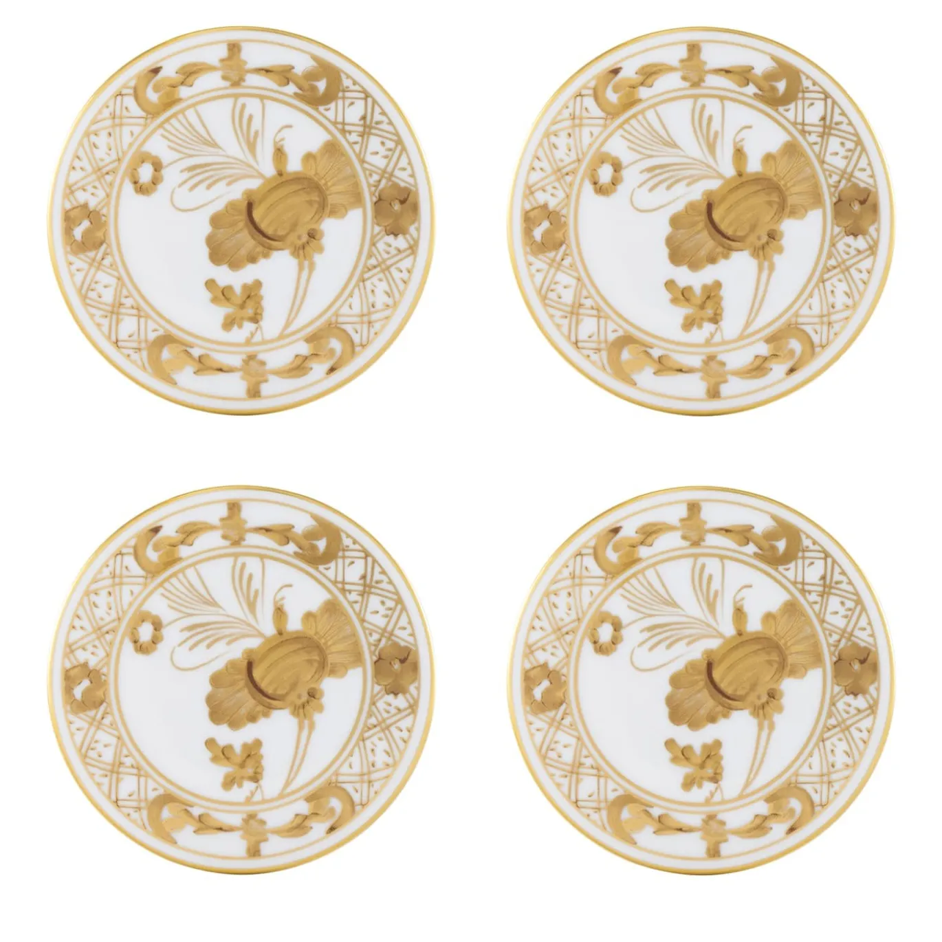 Set di 4 Sottobicchieri Oriente Italiano Aurum