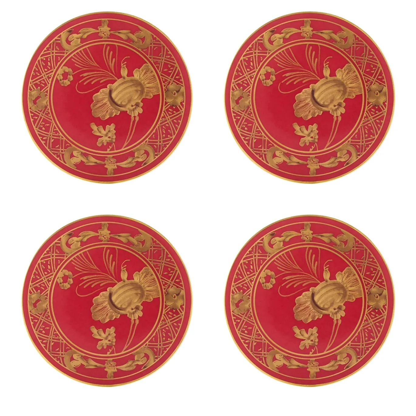Set di 4 Sottobicchieri Oriente Italiano Rubrum