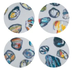 Set di 8 sottobicchieri policromi screziati multicolore Pebbles