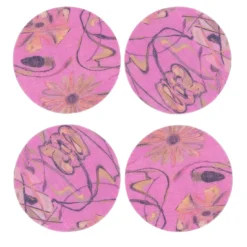 Set di 8 sottobicchieri rivestiti di rosa Bouquet