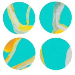 Set di 8 sottobicchieri rivestiti in azzurro