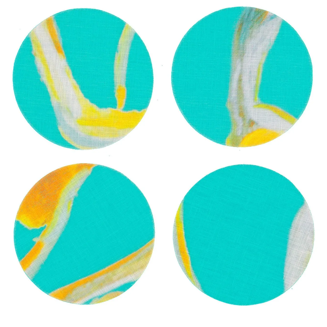 Set di 8 sottobicchieri rivestiti in azzurro