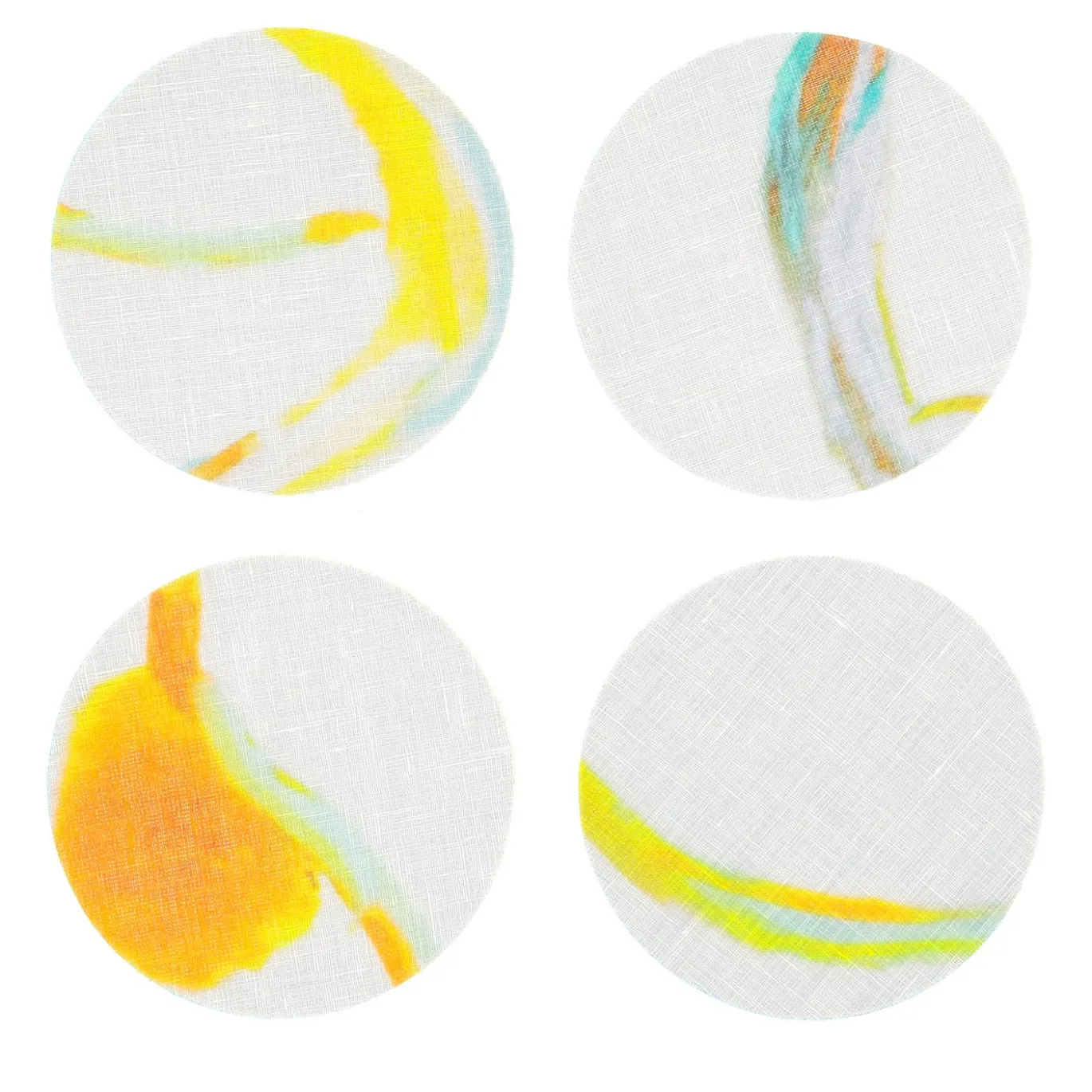 Set di 8 sottobicchieri rivestiti di luce in bianco