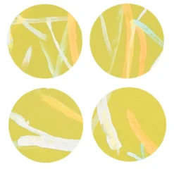 Set di 8 sottobicchieri Roman Breeze in giallo