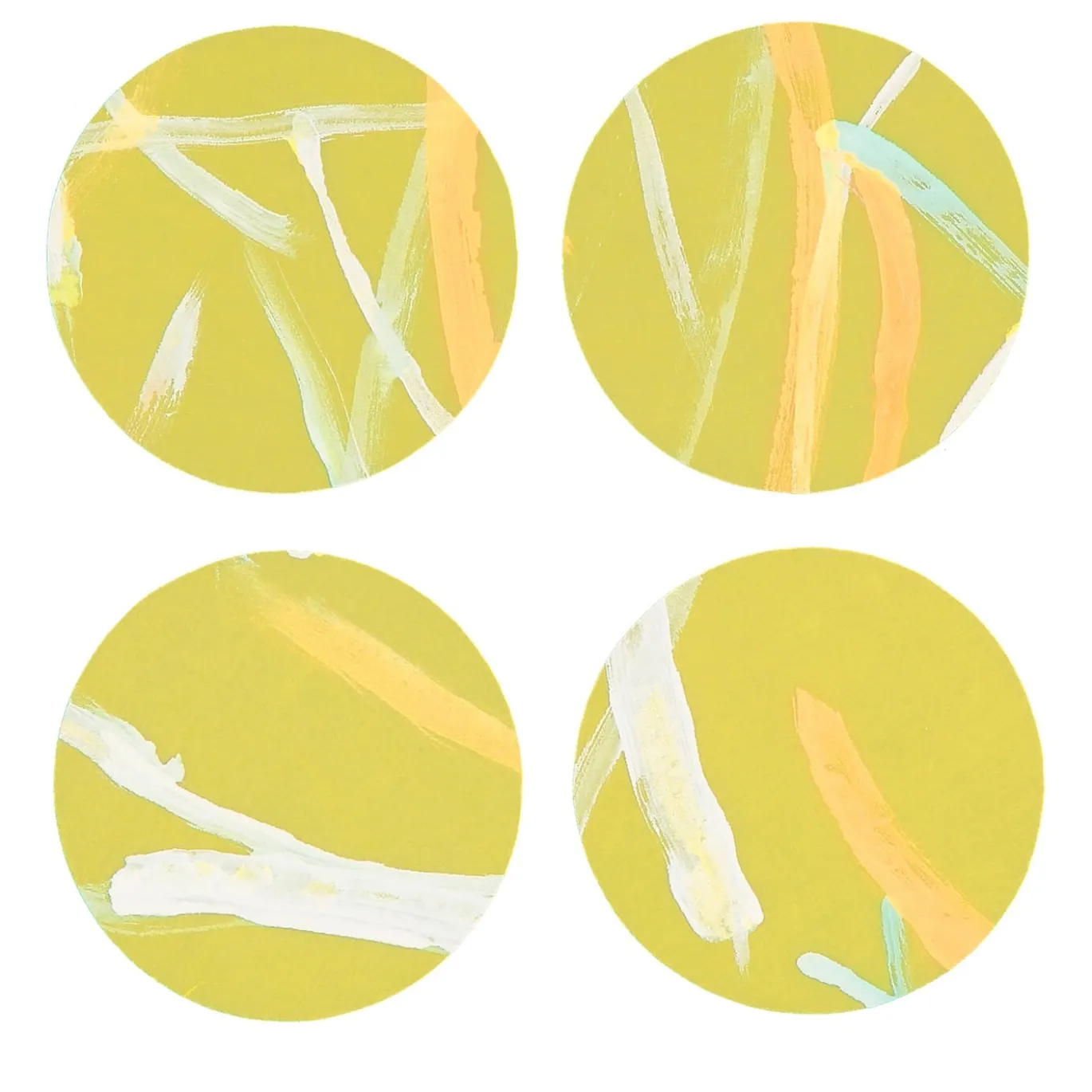 Set di 8 sottobicchieri Roman Breeze in giallo
