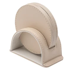 Set di 6 sottobicchieri rotondi Dalì Soft Capuccino Beige e Luna White