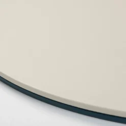 Set di 6 sottobicchieri rotondi Mondrian Amalfi Blue e Luna White