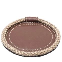 Set di 6 sottobicchieri rotondi beige