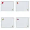 Set di 4 Sottopiatti in Lino Bianco con Cactus Mediterranei