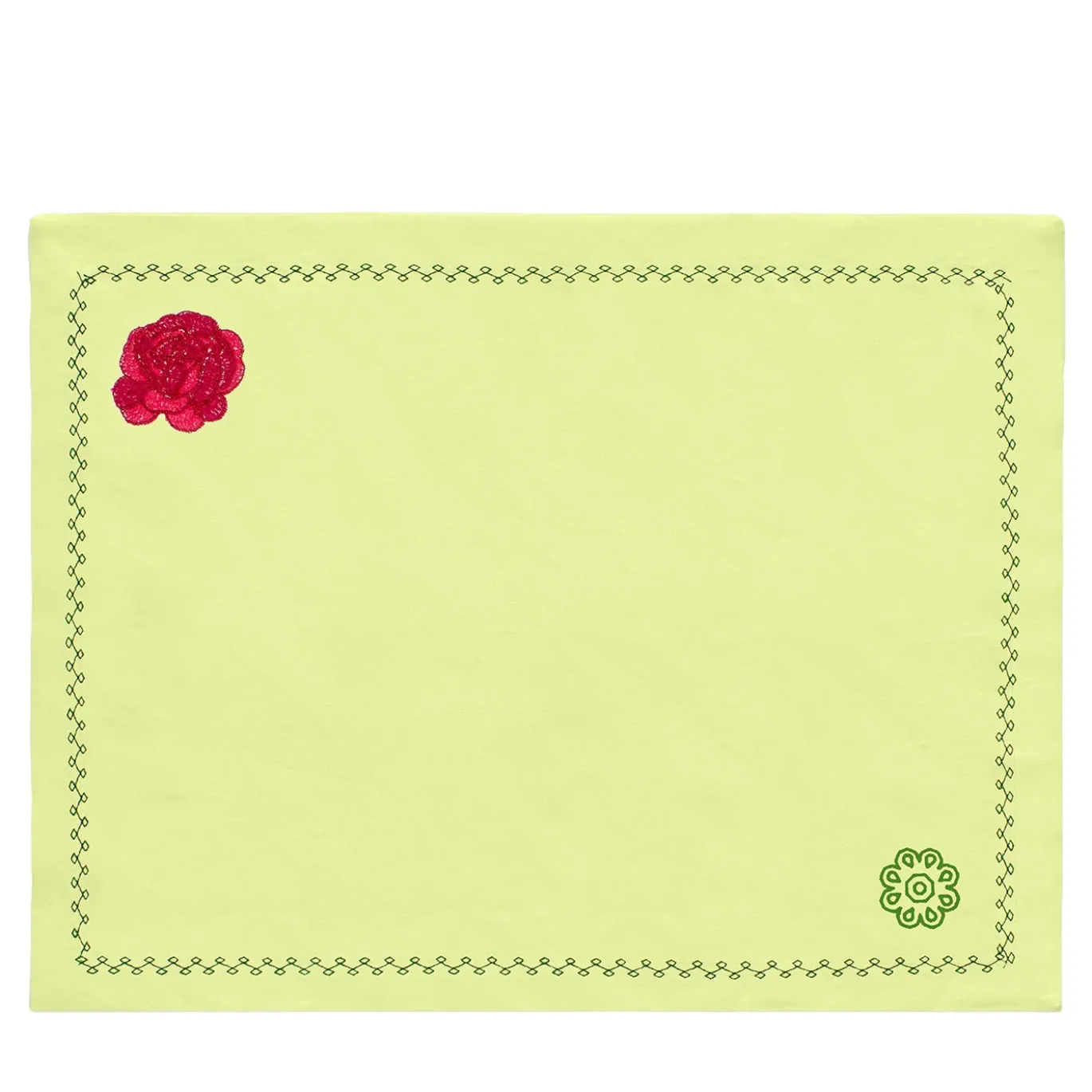 Set di 4 sottopiattti in lino giallo con cactus mediterranei