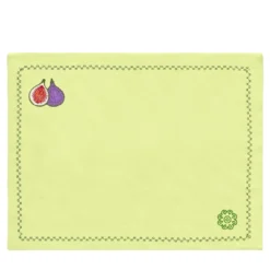 Set di 4 sottopiattti in lino giallo con cactus mediterranei