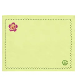 Set di 4 sottopiattti in lino giallo con cactus mediterranei