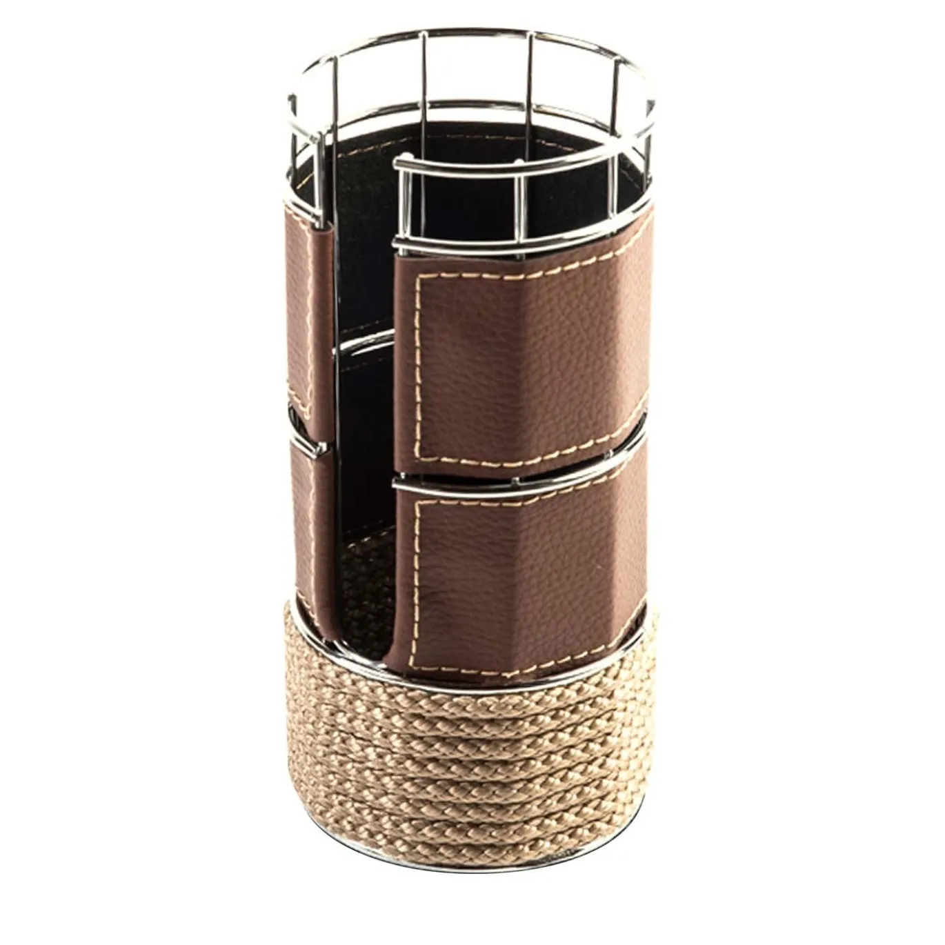 Set di 2 supporti in metallo beige per bicchieri di plastica