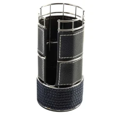 Set di 2 supporti in metallo blu per bicchieri di plastica