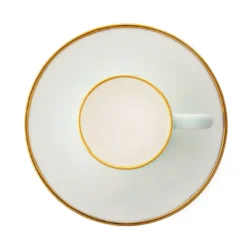Set di 2 tazze da caffè Alpine in porcellana color menta con piattini