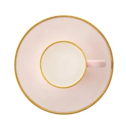 Set di 2 tazze da caffè Alpine in porcellana rosa con piattini