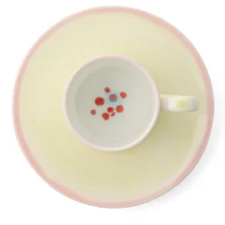 Set di 4 tazze da caffè dritte Murrine verdi e piattini