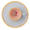 Set di 4 tazze da caffè dritte Murrine grigie e piattini
