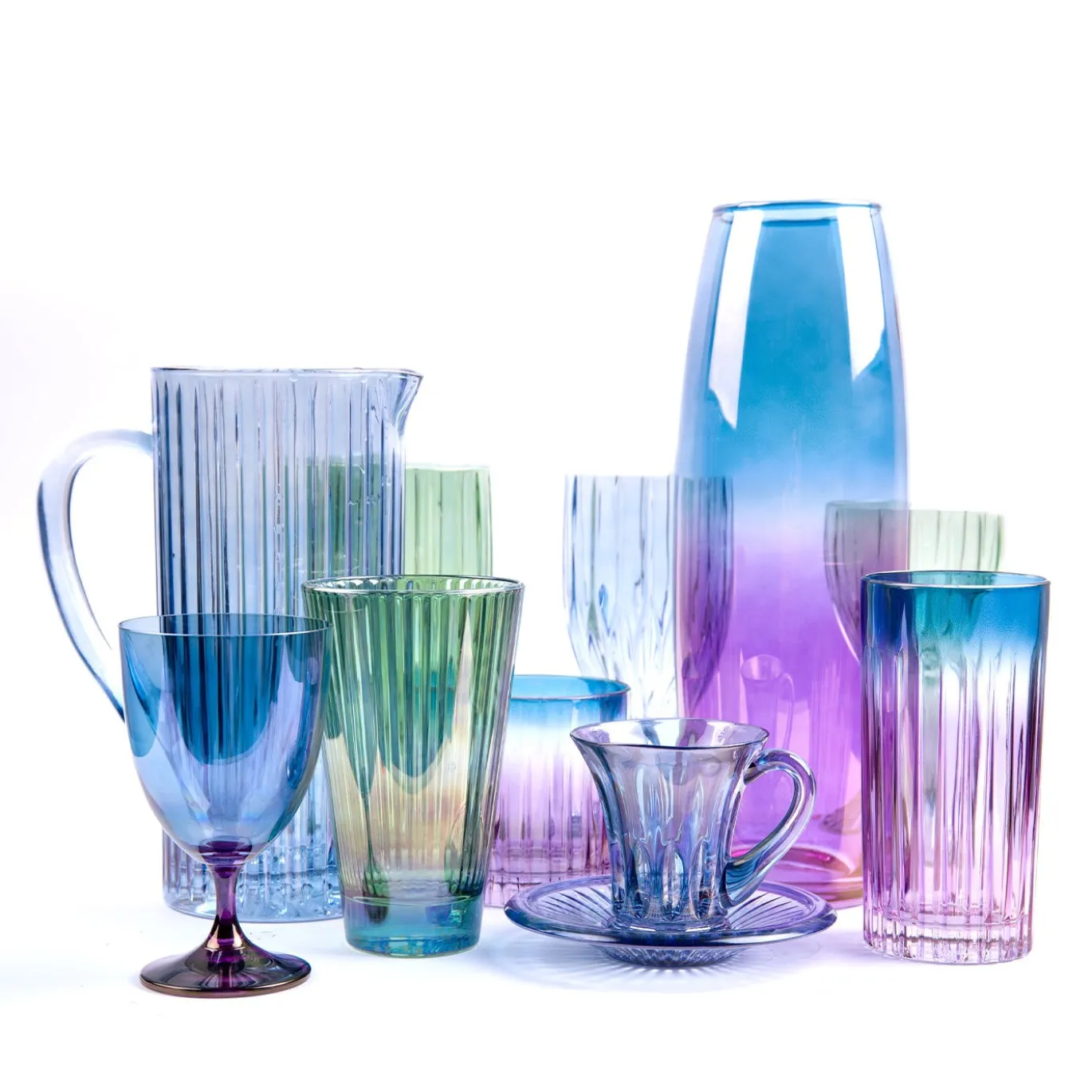 Set di 2 tazze da caffè espresso blu trasparente Prestige