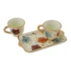 Set di 2 tazze da caffè espresso con vassoio